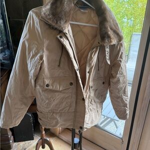 Vintage Reebok Tan Fur-Collar aviator Jacket